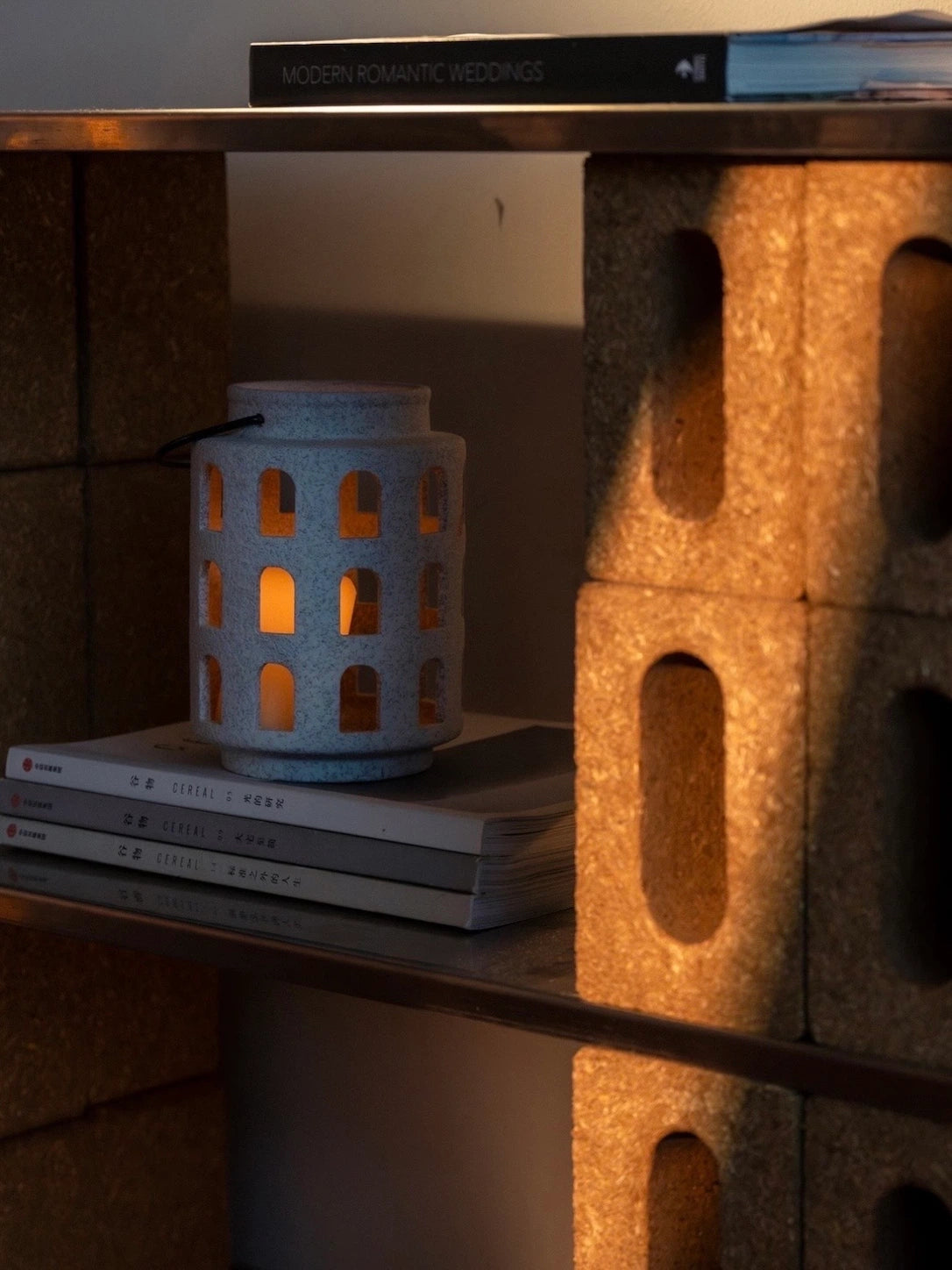 CERAMIC CUTOUT CANDLE HOLDER