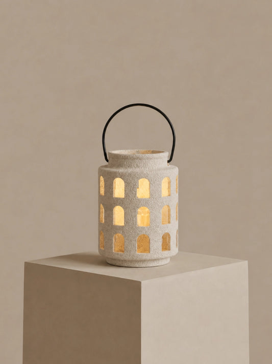 CERAMIC CUTOUT CANDLE HOLDER