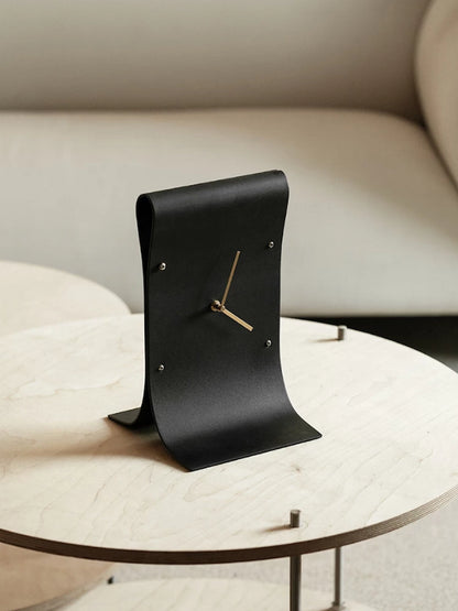 CURVED SCULPTURAL TABLE CLOCK