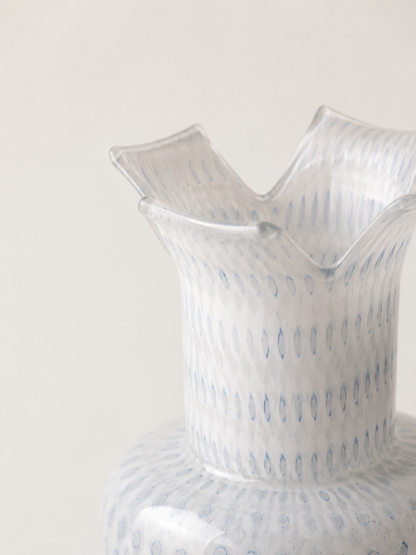 BLUE SPECKLED GLASS VASE