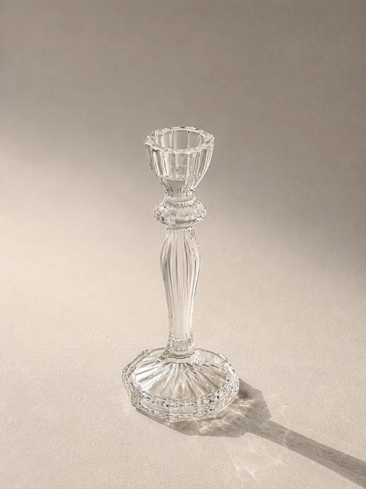 TALL FLUTED GLASS CANDLESTICK