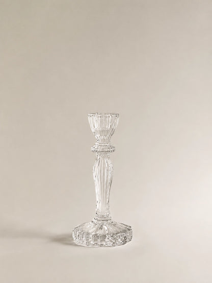 TALL FLUTED GLASS CANDLESTICK