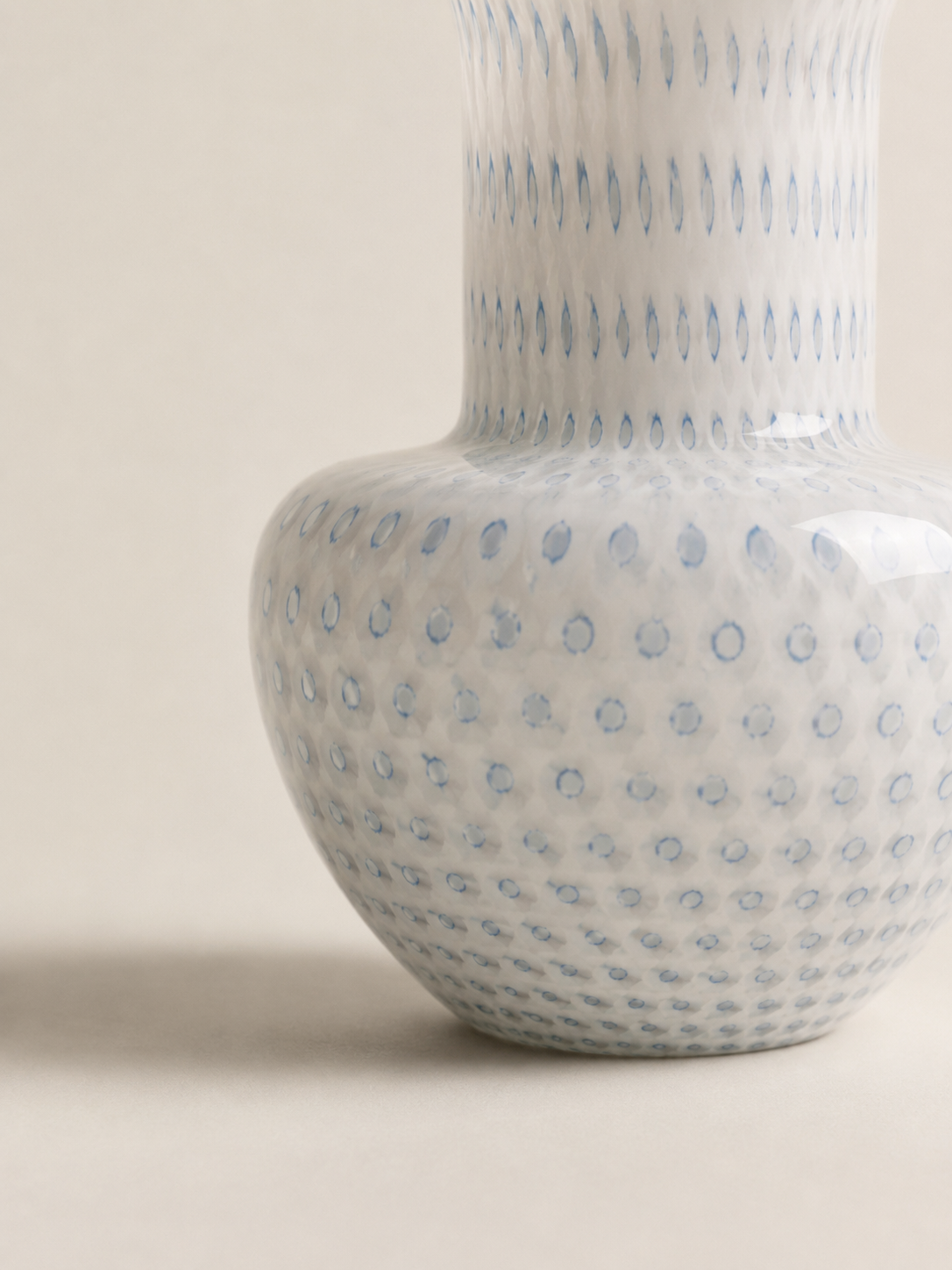 BLUE SPECKLED GLASS VASE