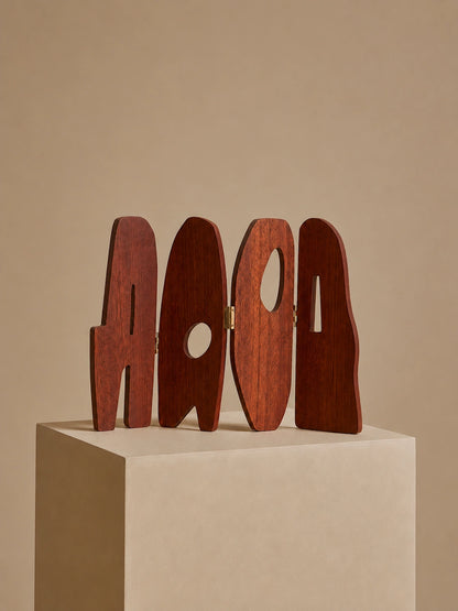 HANDCRAFTED SOLID WOOD  SCULPTURE