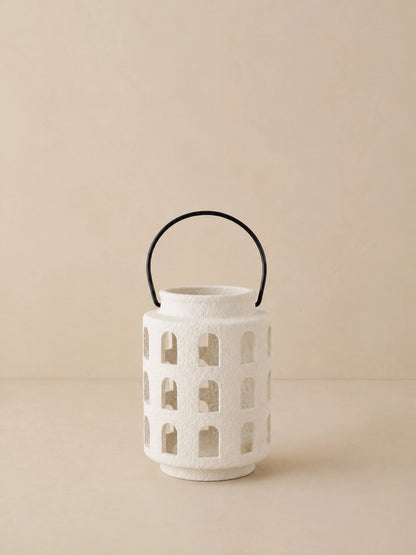 CERAMIC CUTOUT CANDLE HOLDER