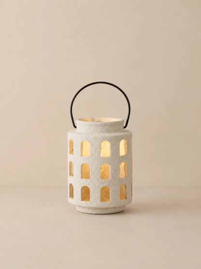 CERAMIC CUTOUT CANDLE HOLDER
