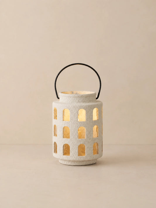 CERAMIC CUTOUT CANDLE HOLDER