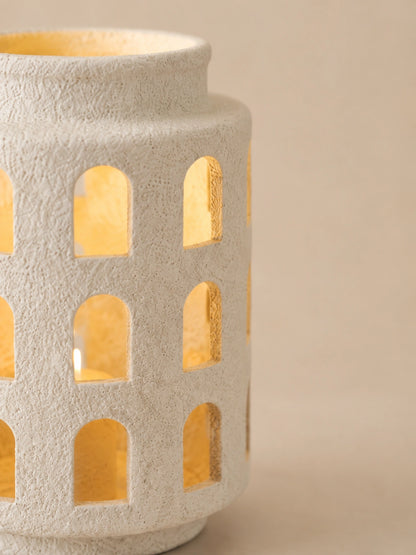 CERAMIC CUTOUT CANDLE HOLDER